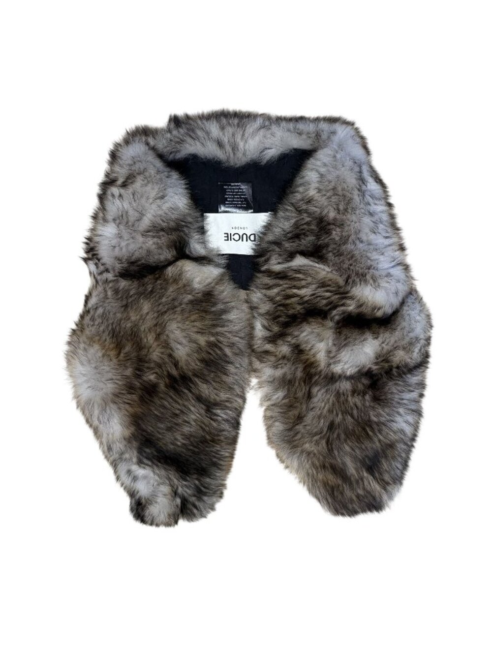 DUCIE London Maddy Fur Collar Brown Grey Black Dyed Real Shearling Fur Collar
